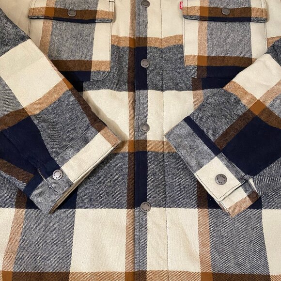 Levi's Plaid Sherpa Lined Hooded Shirt Jacket 3XL - Picture 11 of 14